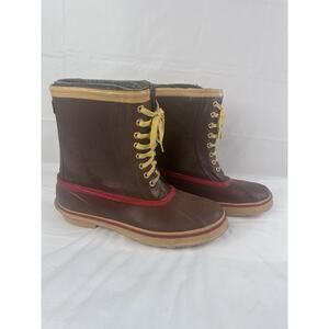 Vintage Men's Steel Shank Wool Lined Lace Up Waterproof Duck Boots Size 11